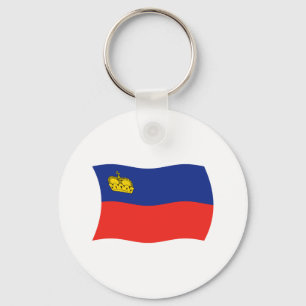 Chaveiro Pingente com a Bandeira de Liechtenstein