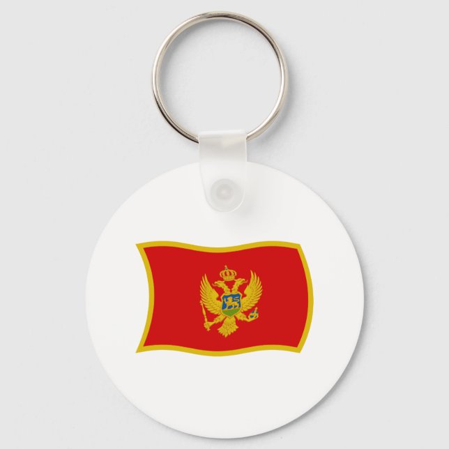 Chaveiro Pingente com a Bandeira de Montenegro (Frente)