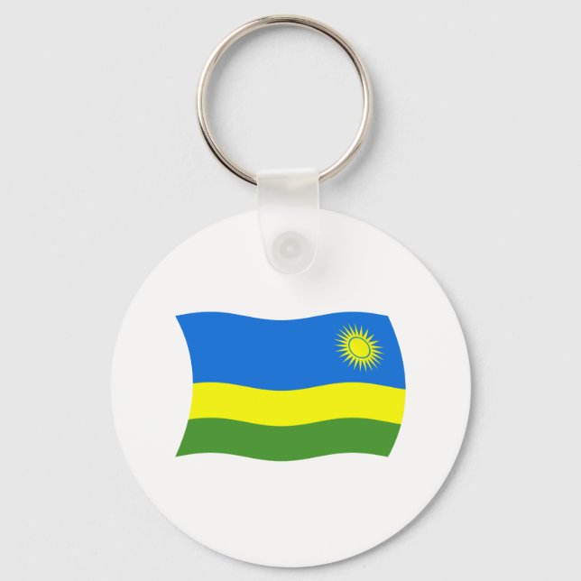 Chaveiro Pingente com a Bandeira de Ruanda (Frente)