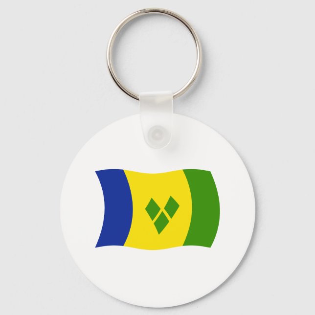 Chaveiro Pingente com a Bandeira de São Vicente e Granadina (Frente)