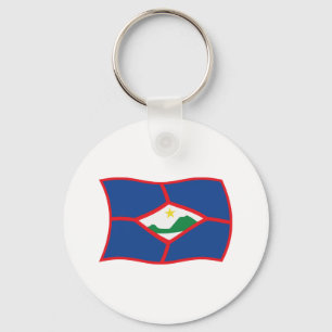 Chaveiro Pingente com a Bandeira de Sint Eustatius