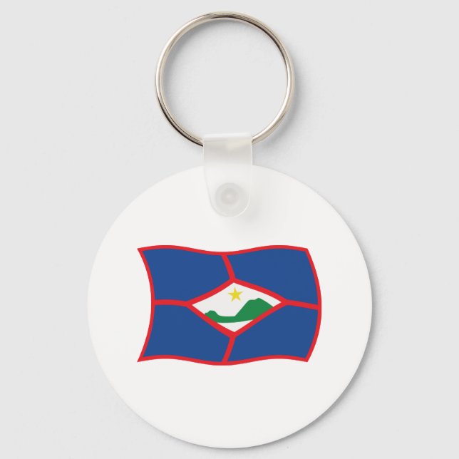 Chaveiro Pingente com a Bandeira de Sint Eustatius (Frente)
