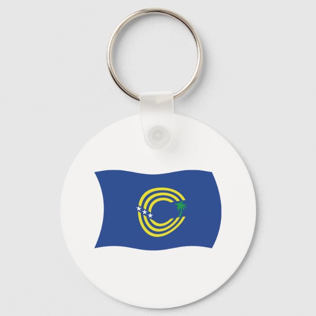 Chaveiro Pingente com a Bandeira de Tokelau (Frente)