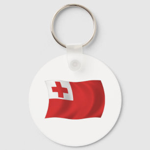 Chaveiro Pingente com a Bandeira de Tonga