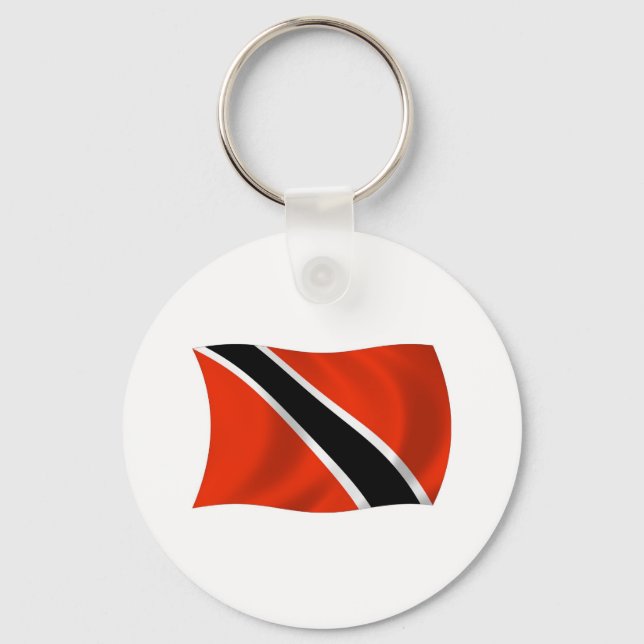 Chaveiro Pingente com a Bandeira de Trinidad e Tobago (Frente)