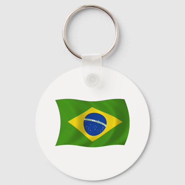 Chaveiro Pingente com a Bandeira do Brasil (Frente)
