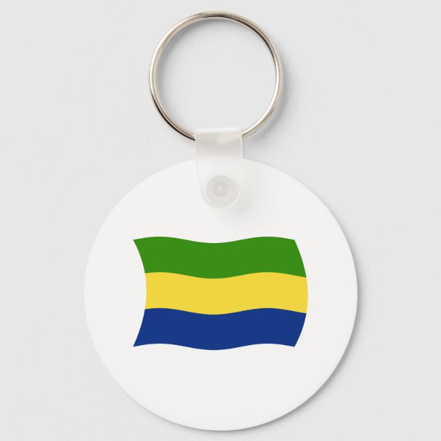 Chaveiro Pingente com a Bandeira do Gabão (Frente)