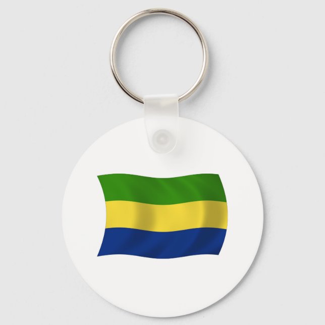 Chaveiro Pingente com a Bandeira do Gabão (Frente)