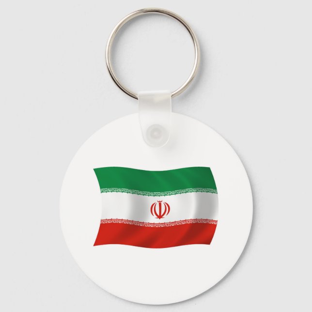 Chaveiro Pingente com a Bandeira do Irã (Frente)