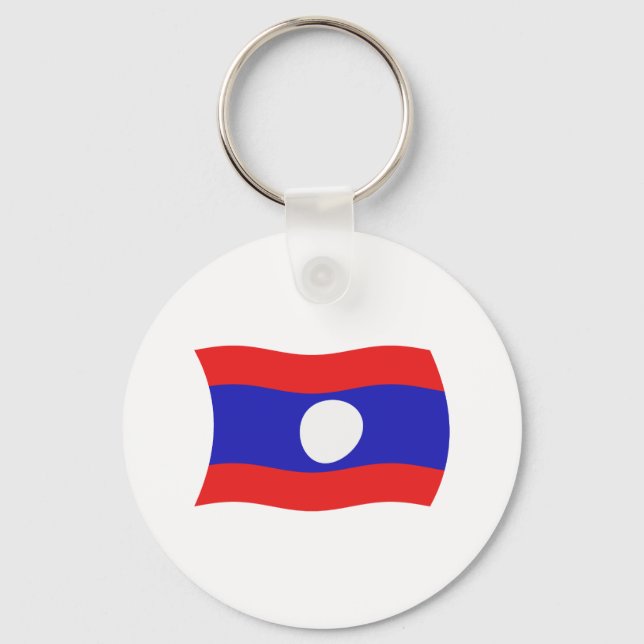 Chaveiro Pingente com a Bandeira do Laos (Frente)