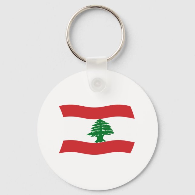 Chaveiro Pingente com a Bandeira do Líbano (Frente)