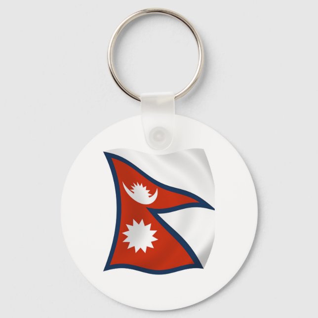 Chaveiro Pingente com a Bandeira do Nepal (Frente)