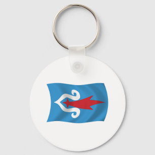 Chaveiro Pingente com a Bandeira do Povo Ainu