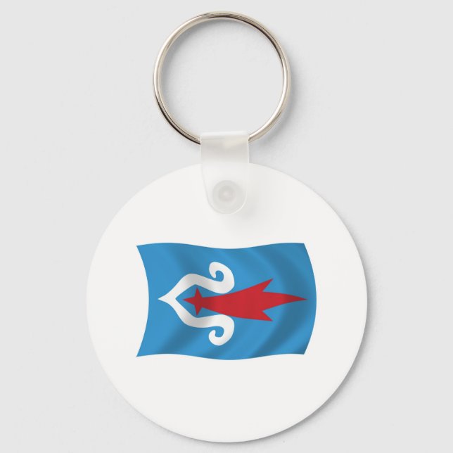 Chaveiro Pingente com a Bandeira do Povo Ainu (Frente)