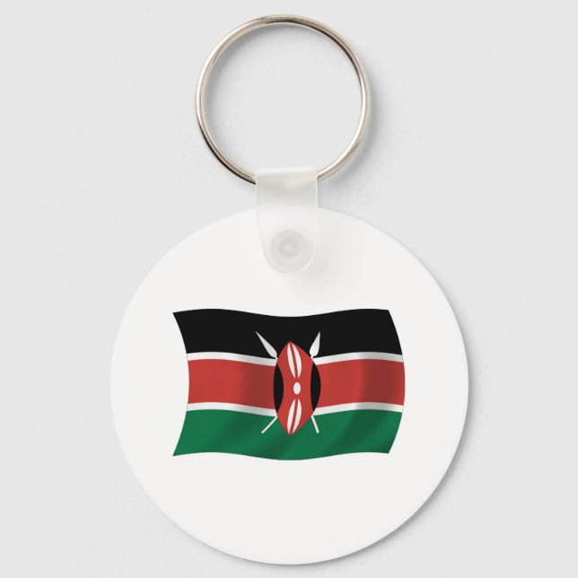 Chaveiro Pingente com a Bandeira do Quênia (Frente)