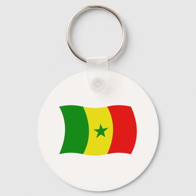 Chaveiro Pingente com a Bandeira do Senegal (Frente)
