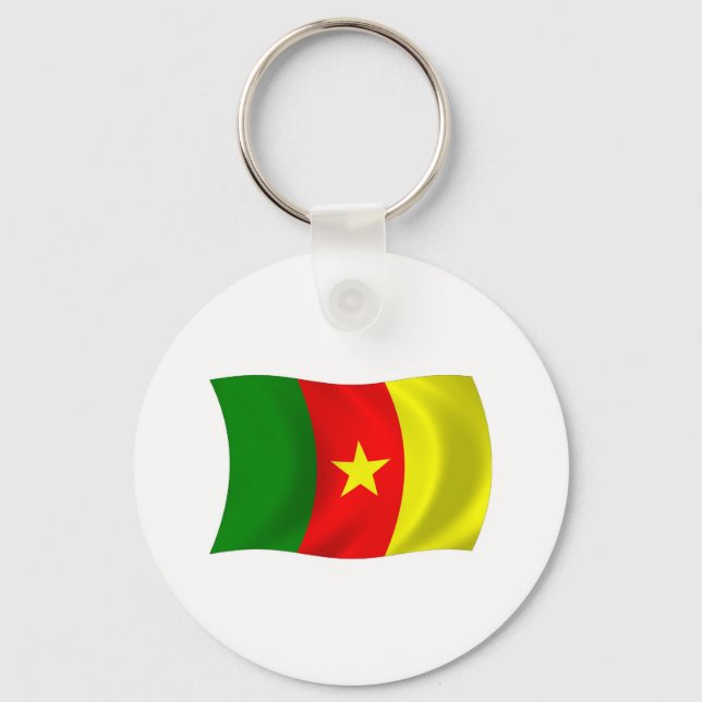 Chaveiro Pingente com a Bandeira dos Camarões (Frente)