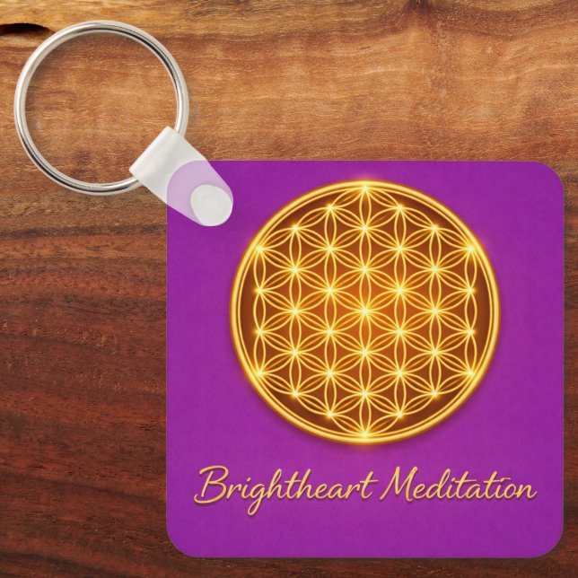 Chaveiro Pingente com Flor de Vida e Maha Sri Yantra (Frente)
