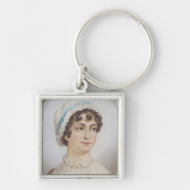 Chaveiro Pingente com Retrato em Miniatura de Jane Austen
