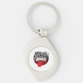 Chaveiro Pingente com um design circular preto 