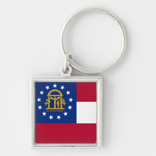Chaveiro Pingente da Bandeira da Geórgia (Frente)