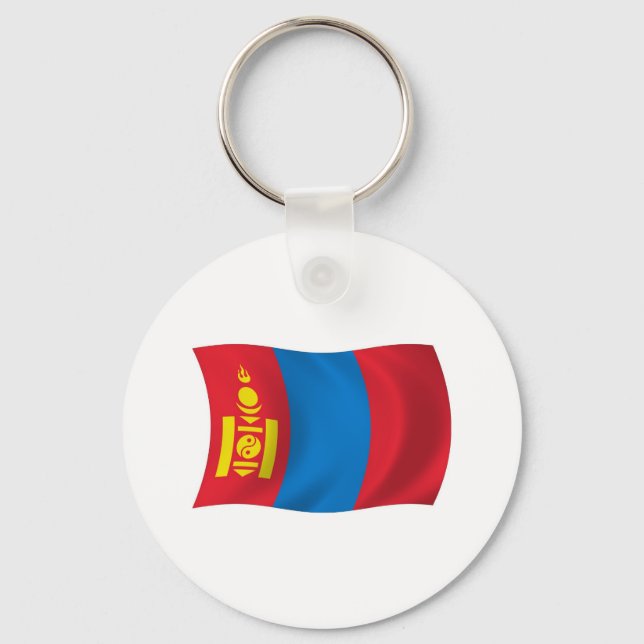 Chaveiro Pingente da Bandeira da Mongólia (Frente)
