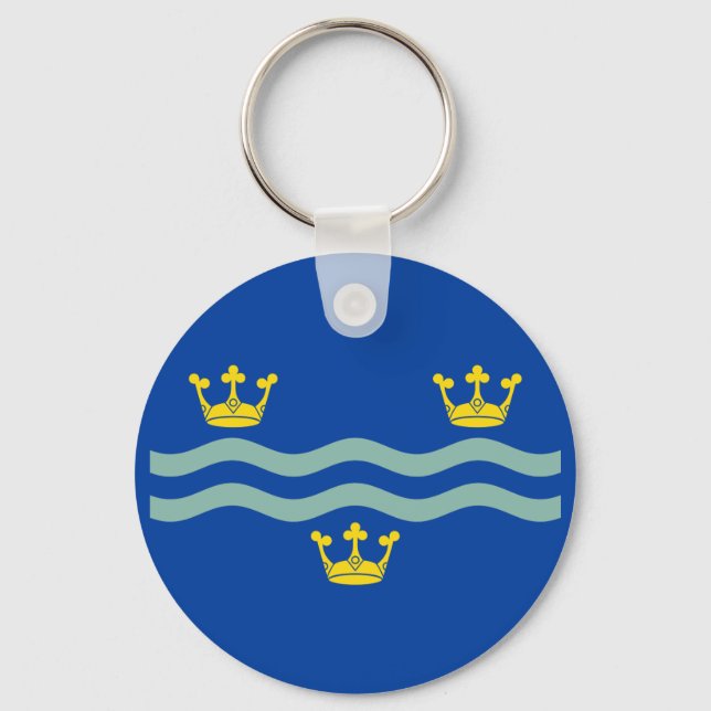 Chaveiro Pingente da bandeira de Cambridgeshire (Frente)