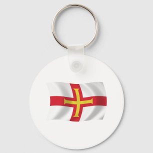 Chaveiro Pingente da Bandeira de Guernsey