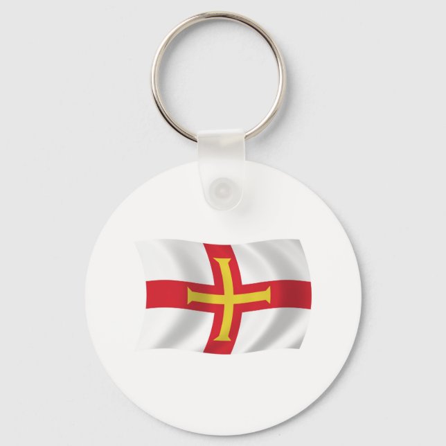 Chaveiro Pingente da Bandeira de Guernsey (Frente)