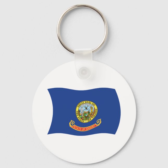 Chaveiro Pingente da Bandeira de Idaho (Frente)