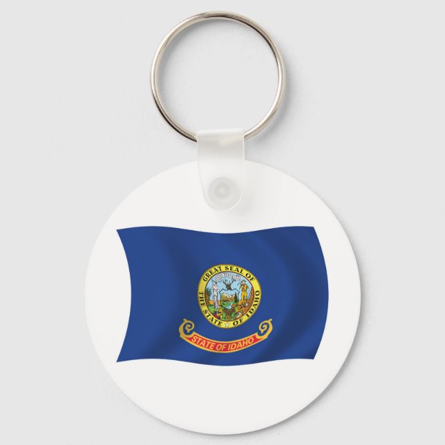 Chaveiro Pingente da Bandeira de Idaho (Frente)