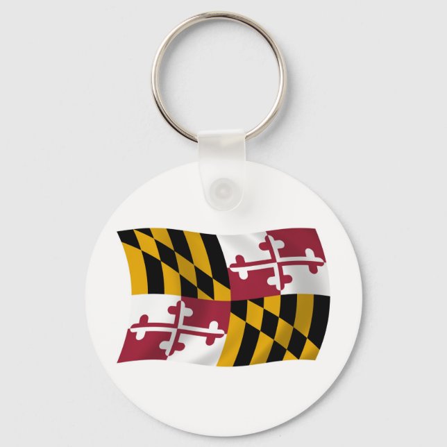 Chaveiro Pingente da Bandeira de Maryland (Frente)