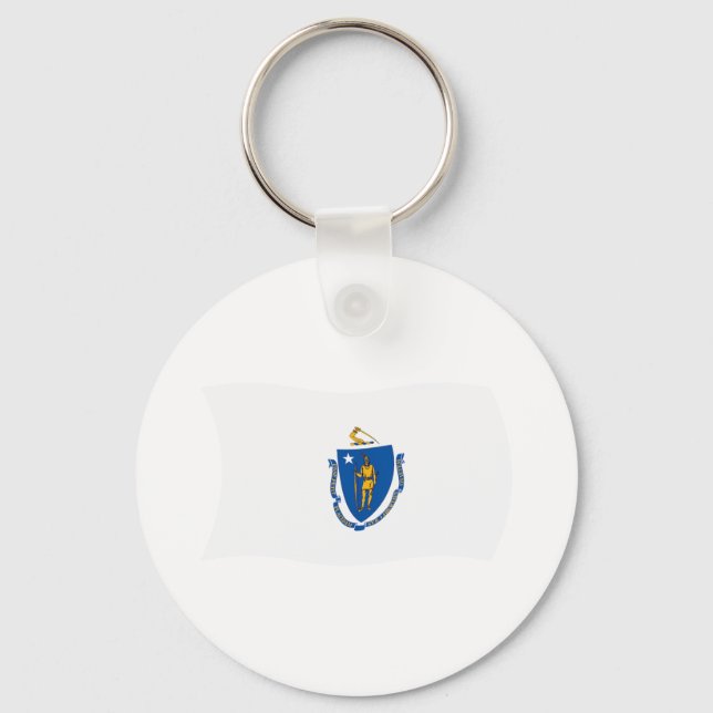 Chaveiro Pingente da Bandeira de Massachusetts (Frente)