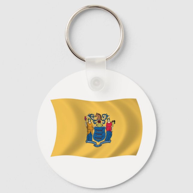 Chaveiro Pingente da Bandeira de Nova Jersey (Frente)