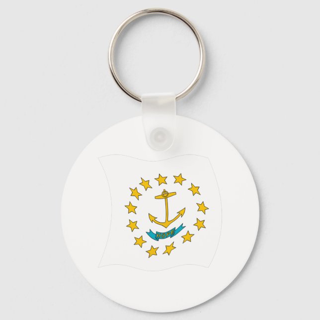 Chaveiro Pingente da Bandeira de Rhode Island (Frente)