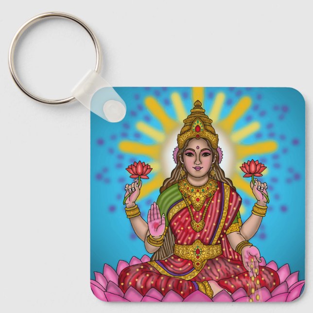 Chaveiro Pingente da Deusa Lakshmi (Frente)
