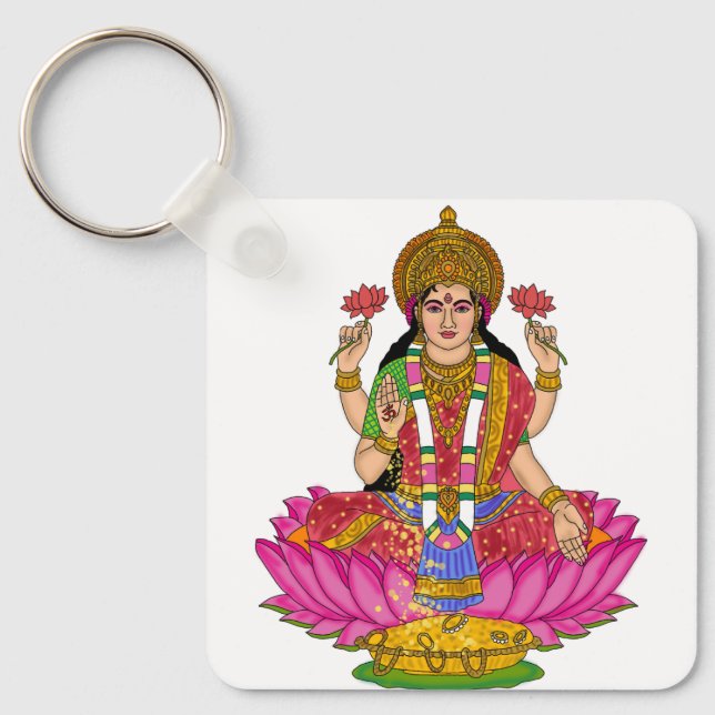 Chaveiro Pingente da Deusa Lakshmi (Frente)