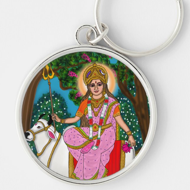 Chaveiro Pingente da Deusa Shailputri (Frente)