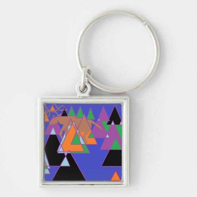 Chaveiro Pingente de Alce Abstrato (Frente)