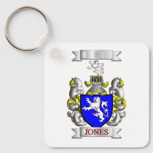 Chaveiro Pingente de Alumínio Escudo Sobrenome Jones Family