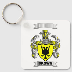 Chaveiro Pingente de Alumínio Marrom Escudo Sobrenome Famíl