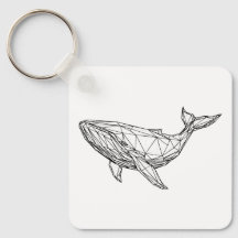 Pingente de Baleia Geométrica Minimalista