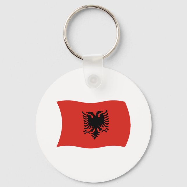 Chaveiro Pingente de Bandeira da Albânia (Frente)