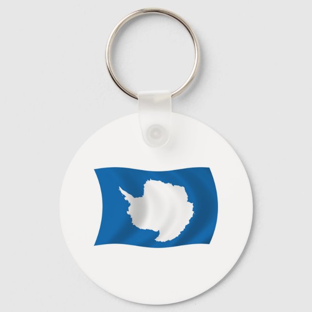 Chaveiro Pingente de Bandeira da Antártida (Frente)