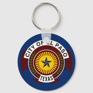 Chaveiro Pingente de Bandeira da Cidade de El Paso, Texas