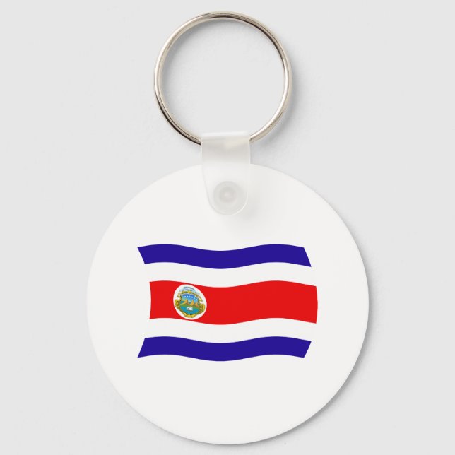 Chaveiro Pingente de Bandeira da Costa Rica (Frente)