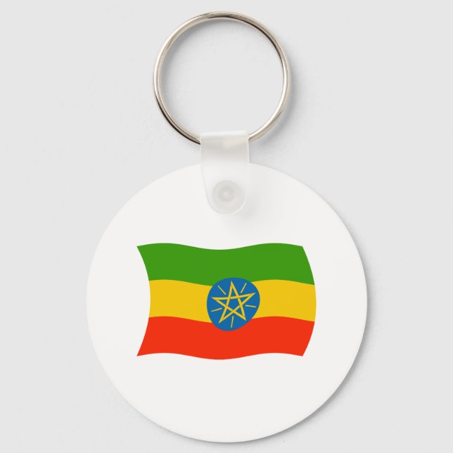 Chaveiro Pingente de Bandeira da Etiópia (Frente)