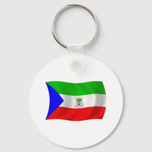 Chaveiro Pingente de Bandeira da Guiné Equatorial