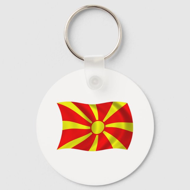 Chaveiro Pingente de Bandeira da Macedônia (Frente)