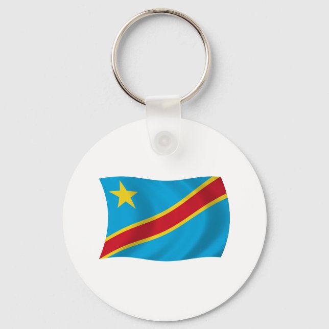 Chaveiro Pingente de Bandeira da República Democrática do C (Frente)